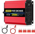 SUNWHEEL 1000W 24V Pure Sine Wave Inverter, 24V DC to 110V/120V AC Power Inverter for RV、Off Grid、Truck、Power Outage with 2 AC outlets and LCD Display