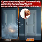 2 Rolls Intumescent Smoke Seal Strip Tape Flexible Expanding Fire Door Strips Adhesive Backed Composite Rubber Smoke Gasket Seal for Fire Windows Steel Doors, 0.6'' x 0.08'' x 9.8'/Roll