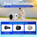 Aquastrong Inverter Swimming Pool Heat Pump, 55,000 BTU 16,000 Gallons Electric Pool Heater for Above Ground and Inground Pool, WiFi Capable Timer, Heating and Cooling Pool Heater 220V