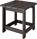 LZRS Adirondack Square Outdoor Side Table for Patio, Pool Composite Patio Table,HDPE End Tables for Backyard,Pool, Indoor Companion, Easy Maintenance & Weather Resistant(Brown Mixture)