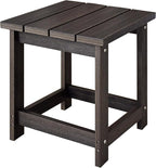 LZRS Adirondack Square Outdoor Side Table for Patio, Pool Composite Patio Table,HDPE End Tables for Backyard,Pool, Indoor Companion, Easy Maintenance & Weather Resistant(Brown Mixture)