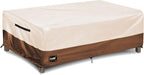 Outdoor Coffee Table Cover Waterproof, Patio Rectangular Side Table Covers, 36W x 24D x 16H Inches Outdoor Tables Cover,Beige&Brown