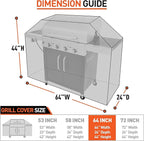 Arcedo Grill Cover 64 Inch, Waterproof Heavy Duty Gas BBQ Grill Cover with Handles, Solid and Fade Resistant Compatible with Weber Charbroil Nexgrill Napoleon