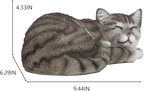Elenon Cat Garden Statue Decorative for Yard, Grey Tabby Sleeping Cat Figurines Home Lawn Decor, Patio Kitten Tuxedo Statues Pets Memorial Ornament for Cat Lovers