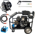 Canpump 2-in-1 Pressure Washer & Sewer Jetter 5200 PSI 6.6 GPM – 24 HP Loncin Engine, Belt-Drive Triplex Pump – 200 ft Hose w/Reel, Foot Valve, Spray Gun, Power Washing Hose, Nozzles