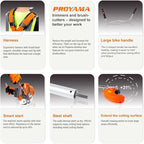 PROYAMA 42.7cc Gas Weed Wacker, 3 in 1 Weed Eater Gas Powered, Brush Cutter and Gas String Trimmer 2-Cycle Extreme Duty, 5 Year Warranty Gearbox, Grass Trimmer 2025 Upgraded…