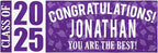 Let's Make Memories Personalized Graduation Banner Class of 2025 - Graduation Party Decorations - Congratulations Banner - Indoor/Outdoor Vinyl - Best in Class - Purple - 8 ft.