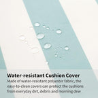 Decorative Patio Throw Pillows Pack of 2 Water Resistant Pillow Set of 2(18" x 12") Double Printed Rectangle Pillow for Outdoor Sofa&Chair,Light Blue Stripes