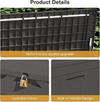 Patiolife 100 Gallon Resin Deck Box, Large Outdoor Storage Box for Garden Tools, Pool Supplies, Waterproof and Lockable, Black