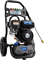 TOOLCY Gas Pressure Washer 3400PSI/2.8GPM Power Washer Upgraded Pump, 30ft Hose, Onboard Soap Tank, Spray Gun &5 Quick-Connect Nozzles for Driveway, Deck, Car Cleaning