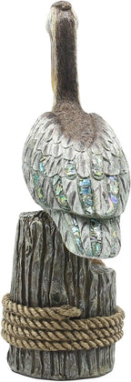 Lukitas Standing Pelican Statue and Sculpture Decor, Coastal Beach Bird Figurine, Creative Decorative Ornament for Home Garden Lawn Outdoor, Resin 14''