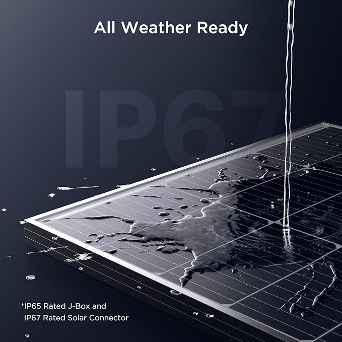 12V 100W Solar Panel,100 Watt Solar Panel with High-Output Design,High Efficiency Monocrystalline PV Module,Ideal for RV, Van, Camper, Rooftop,Home, Farm, Off-Grid Cabin,Emergency Backup(1PCS)