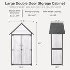 Outdoor Storage Shed with Floor and Waterproof Roof - Metal Framed Tool Cabinet with Adjustable Shelves - Double Lockable Doors for Backyard, Garden, Patio (Off-White)