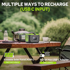 Portable Solar Power Station with Foldable Solar Panel 30W, 110V 120W AC Outlet Solar Power Bank Generator with Panel, Camping Battery Bank with USB C for Laptop Smart Device Outdoor Hiking Fishing