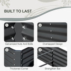 Domi Raised Garden Beds Outdoor, 6x3x2ft Thickening Tall Metal Rectangular Deep Root Box Planter for Vegetables, Flowers, Herbs, and Succulents 2" Deep w/ 256 Gallon Capacity - Dark Gray