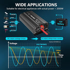 2000 Watt Pure Sine Wave Inverter 12V DC to 110V 120V AC 2000W Power Inverter with UL Fuses and 20A AC Hardwire Terminal Compatible with Lithium Battery for Home RV Truck Off-Grid Solar by VOLTWORKS