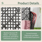 4-Piece Patio Furniture Set, Weather-Resistant Rattan Patio Conversation Set with Two-Tier Coffee Table, Upholstered Openwork Wicker Furniture for Porch, Garden, Lawn, Red