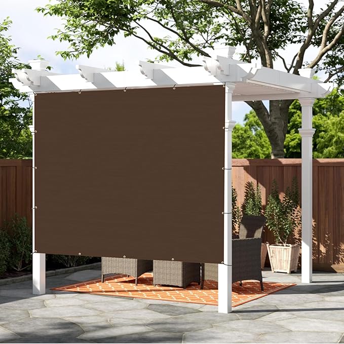 SUNNY GUARD Shade Cloth Custom Size 10x20 FT Sun Shade Screen Fabric Shade Cover Tarp with Grommets for Pergola Backyard Garden, Brown(We Customized)