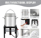 60 QT Aluminum Seafood Boil Pot with Basket and Burner, 100,000 BTU Propane Boiler with 10 PSI Regulator, Outdoor Fryer Kit for Seafood Boiling, CSA Certified