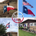 Jayus Double Sided Texas State Flag 2x3 FT Outdoor- 220D Heavy Duty Republic of Texas Flags Banners- Vivid Colors UV Resistant TX Flags with 2 Brass Grommets