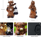 Goodeco 9.5 Inch Highland Cattle with Solar Lantern – Resin Garden Decor, Outdoor Statue & Unique Highland Cow Gifts (Brown)