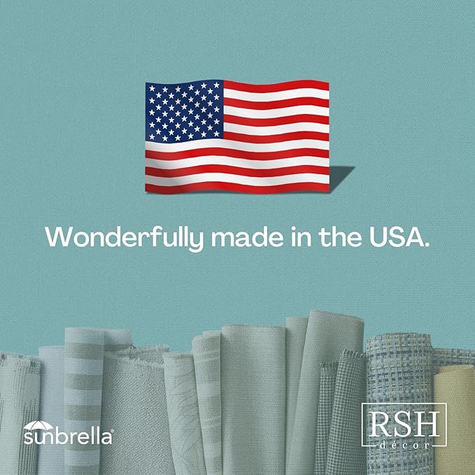 RSH DECOR: Sunbrella Square Throw Pillows Set of 2 | 24" x 24" | Water and Fade-Resistant Performance Fabric | Outdoor Pillow Covers with Down-Alternative Inserts | Made in USA (Spectrum Indigo)
