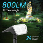 Consciot Solar Spot Lights Outdoor Waterproof, 24 LED Dusk-to-Dawn Solar Outdoor Lights, 2 in 1 Adjustable Wall Lights, Daylight Solar Landscape Spotlights for Garden Yard Wall Walkway, 6 Pack