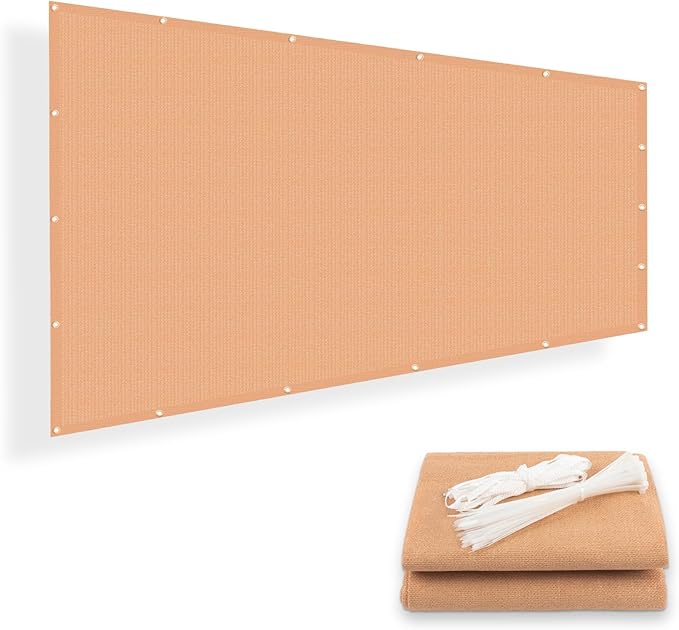 SUNNY GUARD Shade Cloth Custom Size 11x12 FT Sun Shade Screen Fabric Shade Cover Tarp with Grommets for Pergola Backyard Garden, Peach Fuzz(We Customized)