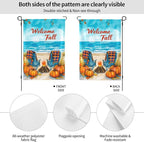 Welcome Fall Garden Flag Vertical Double Sided Outdoor Yard Flags 12.5x18 Inch Burlap Banners for House Lawn