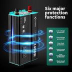 Power Inverters 12V DC to 110V AC Converter for Vehicles USB-C/PD 25W Fast Charging Ports Car Charger Adapter with a Cigarette Lighter Ports Plug Outlet (Modified sine wave-1400W)