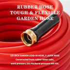 Garden Hose 20 ft x 5/8” Hot Water Hose, -50°F to 190°F,Burst 600Psi Flexible & Lightweight Upgraded Rubber Hoses,3/4” Solid Fittings for All-weather Outdoor Lawn & Garden