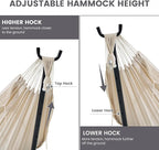 Lazy Daze Hammocks 9FT Double Hammock with Sturdy Steel Stand and Durable Fabric, Camping Lace Hammocks Include Portable Carrying Case, 450 LBS Capacity