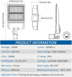 ledmo 200W LED Parking Lot Lights 5000K Street Shoebox Pole Lights Waterproof 26000LM Super Bright Dusk to Dawn Outdoor Commercial Area Flood Security Lighting Slip Fitter for Stadium Sport Garage