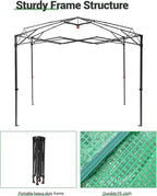 6x8FT Instant Pop-Up Walk-in Greenhouse, Plant Hot House with Galvanized Steel Frame, Green PE Cover, Roll-Up Zipper Door, Portable Large Plant Tent with Ground Pegs & Ropes for Stability