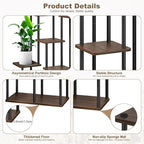 7 Tier Wood Tall Plant Stand Metal Rack Indoor, Multiple Flower Pot Holder Shelves Corner Rack, Planter Shelf Display Rack Storage Organizer for Patio Living Room Balcony Garden(Black Oak)