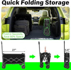 Wagons Carts Foldable - 360Lbs Collapsible Folding Wagon - Wagon Cart with Wheels Portable for Sports, Camping, Storage, Travel, Shopping