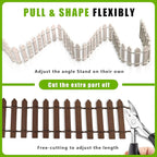 Miniature Fairy Garden Fence,2 Pcs DIY Brown and White Fence with Gate,Fairy Garden Accessories Miniature Ornaments for Dollhouse Home Plant Pot