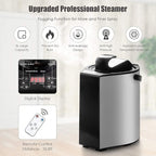 COSTWAY Portable Steam Sauna, 3L Foldable Sauna Spa with Remote Control, 9-Gear Temperature and Timer, Atomization Function, Personal Sauna Tent for Relaxation at Home (Coffee)