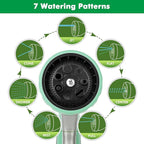 RESTMO Garden Hose Nozzle, Heavy Duty Metal Water Hose Nozzle with 7 Adjustable Spray Patterns, High Pressure Hand Sprayer with Flow Control, Best for Watering Plant & Lawn, Washing Car & Pet, Cyan