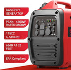 4500W Portable Generator Super Quiet Inverter Generator Ultra Lightweight for Home Backup Outdoor Camping, CO Sensor Protect, EPA, ECO Mode (4500W+CO Sensor)