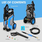 5000PSI Pressure Washer 4.0GPM High Power Washer with M22-14mm Pressure Hose 33FT, Powerwashers with 1/4" QC Compatible Surface Cleaner, 5 Nozzles and Soap Bottle for Home, Car, Patio (Blue)