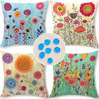 Cirzone Waterproof Outdoor Pillow Covers 18x18 Inch Set of 4 Summer Spring Floral Throw Pillow Covers Spring Outdoor Decor for Patio Furniture Garden Sofa