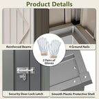4x7 FT Metal Outdoor Storage Shed, Lean-To Garden Tool and Bike Shed with Lockable Door and Air Vents, Waterproof Sloped Roof Steel Utility Shed for Backyard, Patio,Lawn Equipment, Olive Gray