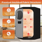 Portable Sauna for Home - Upgraded Personal Home Sauna Box with 3L 1300W Steamer, Big Folding Chair, 9 Levels Heat, Timer, Remote Control - Large Size Steam Room Saunas Tent for Relaxation & Spa Black