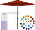 Midtown Umbrellas 10-Year-No-Fade - 8 Ft - UV Proof Apple (Red) Polyester Fabric - Umbrella Outdoor Patio, Auto-Tilt Aluminum Frame Patio Umbrella for Garden, Pool & Deck - Black Pole