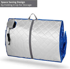 Durasage Infrared IR Far Portable Indoor Personal Spa Sauna with Heating Foot Pad and Chair, X-Large, Silver