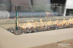 Elementi+ | Colorado Gas Fire Pit Cast Concrete 56" Rectangular Fire Table, Outdoor Fire Pit Electronic Ignition | Canvas Cover, Fire Glass and Burner Lid Included | Sunlight Yellow | Propane Gas