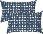 LVTXIII Outdoor/Indoor Lumbar Pillows, Decorative Patio Lumbar Cushions, Fluffy Water Repellent Garden Cushions for Home Patio Coach Sofa Use, 12×20 Inch, Pack of 2, Tie-dye Navy