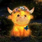 Solar Garden Decor Outdoor Statues Cow - Lawn Decor Statue for Patio, Balcony, Yard Ornament - Unique Gifts for Housewarming, Birthday, Christmas