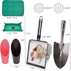 6-Pack Garden Tool Set, Soil Sifter Shovel (3.8 & 5mm Mesh) - Stainless Steel Gardening Kit & Essential Accessories, Garden Hand Tools & Planting Tools, Ideal Gardening Gifts for Women, Men, Mom & Dad